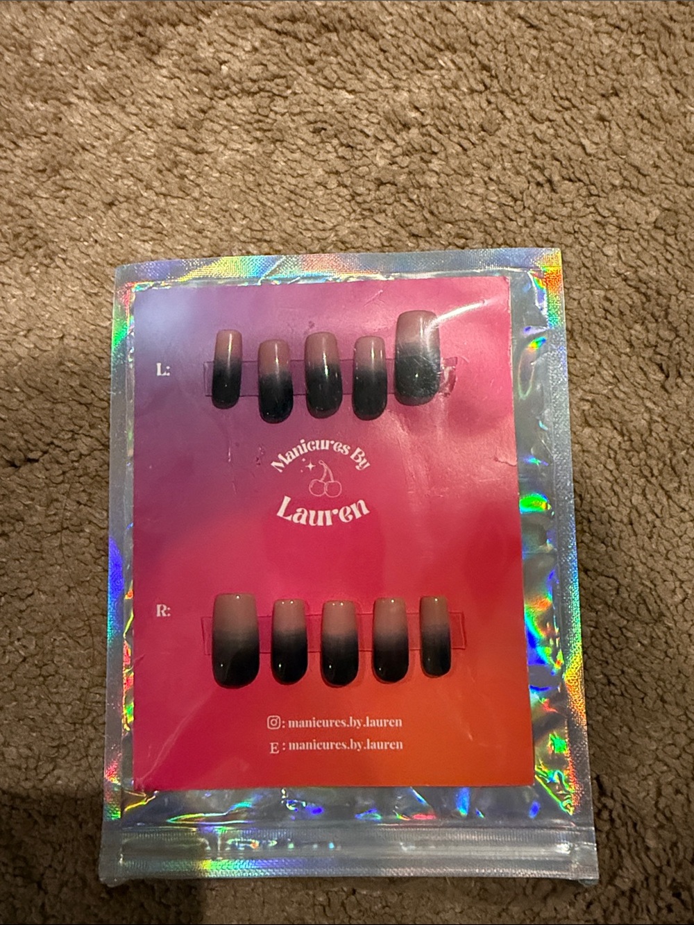 Ombre Black Press-On Nail Set